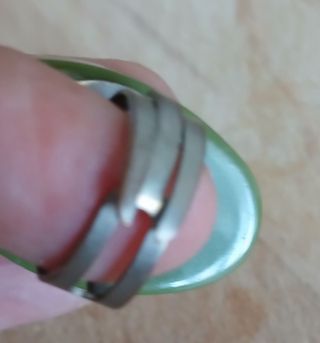 Anillo bisutería verde-amarillo