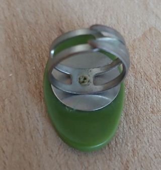 Anillo bisutería verde-amarillo