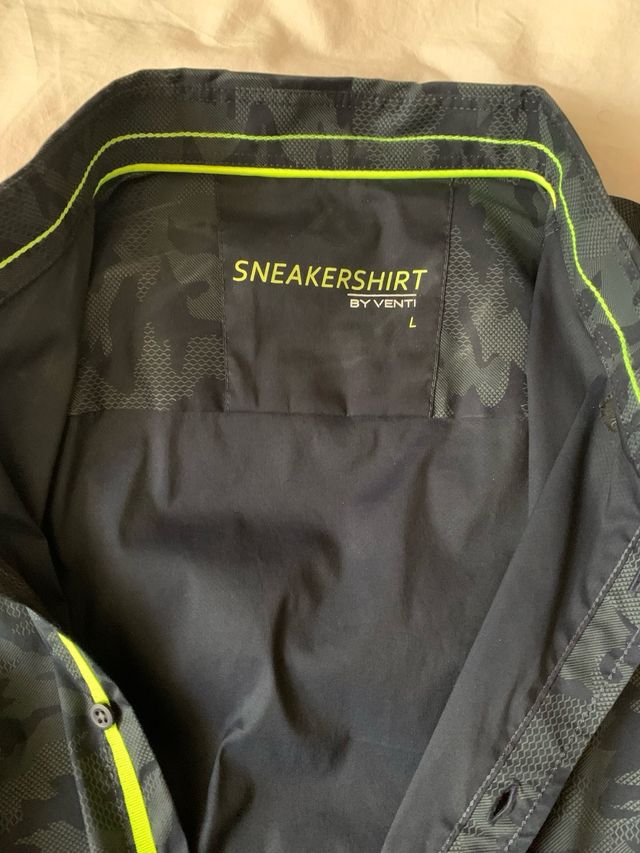 Camisa tono azul hombre L stretch