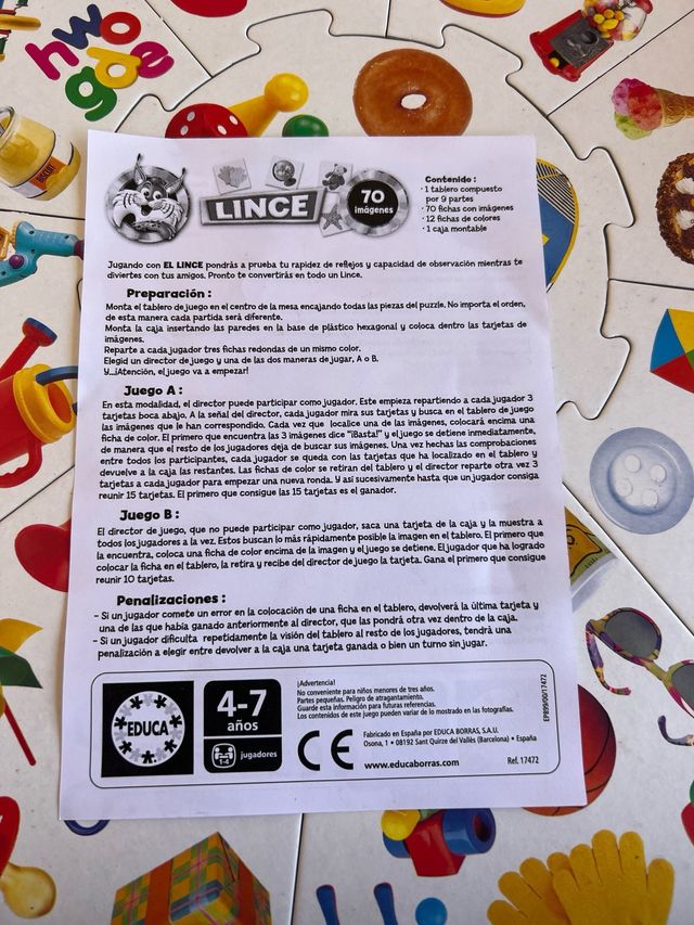 Juego Lince Educativo 4-7 años