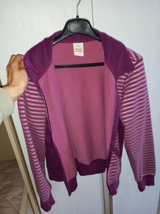 Felpa viola e rosa a righe