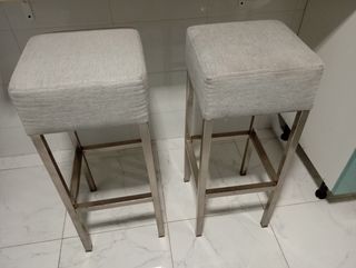 2 bancos altos cocina - beige/plata