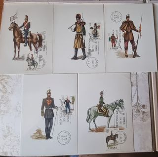 Tarjetas Maximas Uniformes Militares Series 7 y 8.