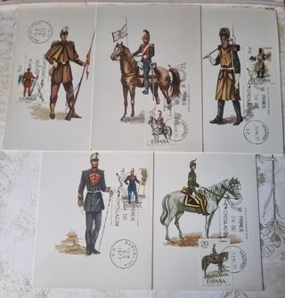 Tarjetas Maximas Uniformes Militares Series 7 y 8.