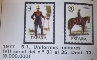 Tarjetas Maximas Uniformes Militares Series 7 y 8.