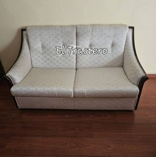 SOFA DOS PLAZAS BRAZOS MADERA
