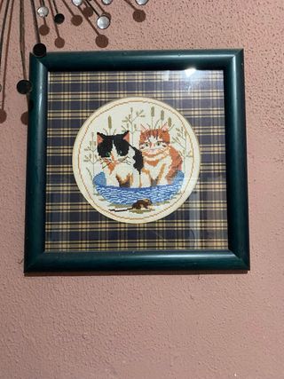 Preciosos cuadros de gatos hechos a mano