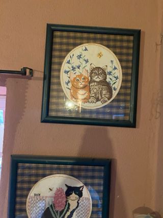Preciosos cuadros de gatos hechos a mano
