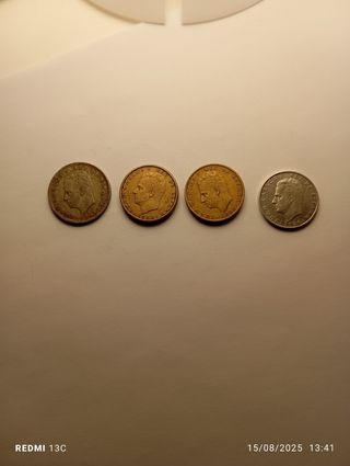 4 Monedas Carlos I Rey España