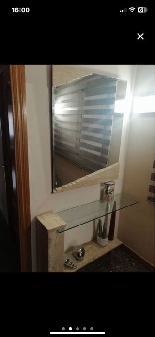 Recibidor mármol-vidrio beige