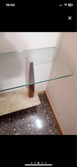 Recibidor mármol-vidrio beige