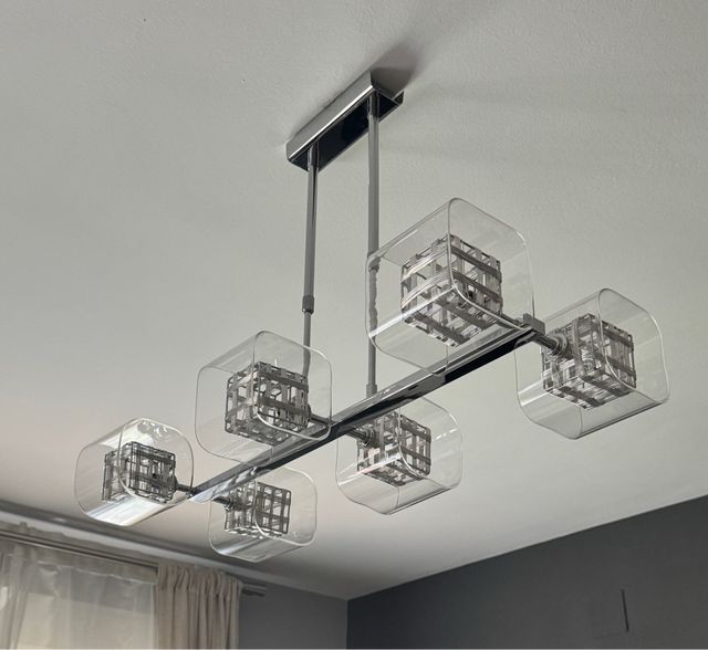 Lámpara techo 6 luces - Moderna. Alto ajustable