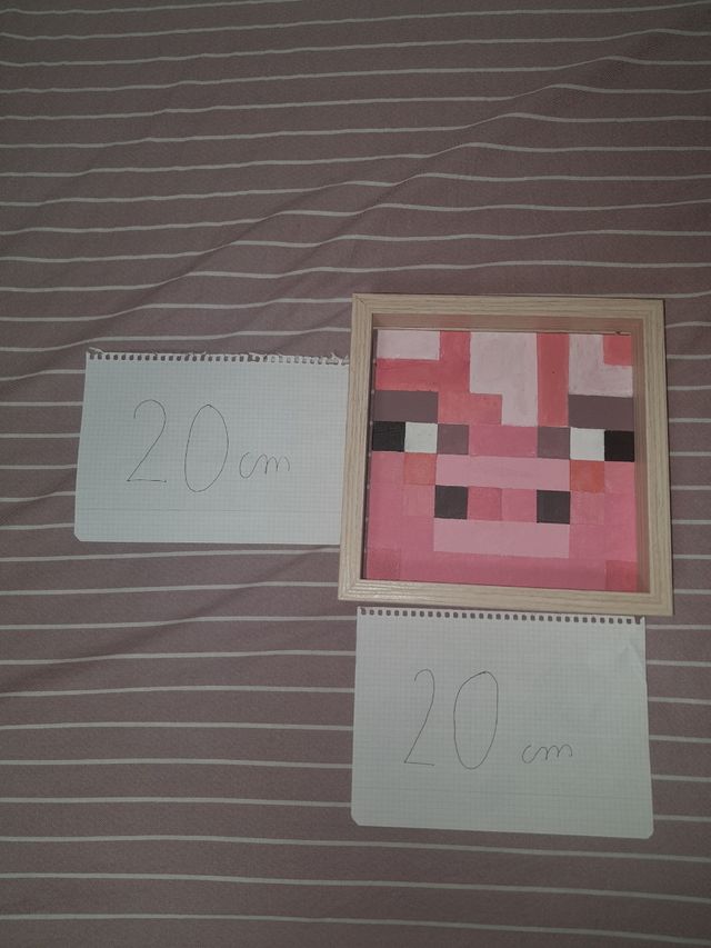 Cuadro Minecraft Cerdo (hecho a mano)
