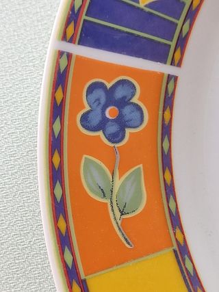 Plato llano vintage multicolor