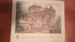 Lámina Ayuntamiento de Madrid 1974 -Puerta Alcalá,