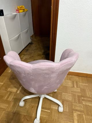 Silla escritorio rosa terciopelo