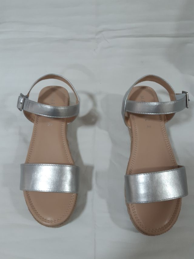 ULTIMO PRECIO Sandalias Plataforma esparto Plata