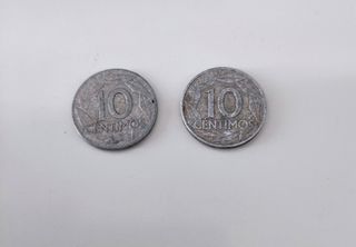 Dos monedas de 10 céntimos.