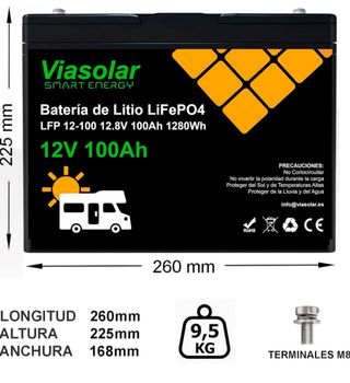 Batería Litio LifePO4 12V 100Ah