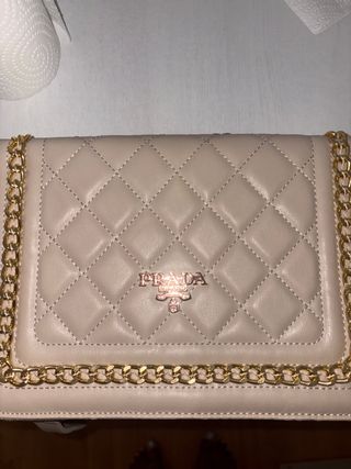 Bolso Prada beige-dorado