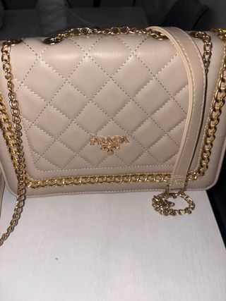 Bolso Prada beige-dorado