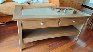 Mesa centro madera - cristal