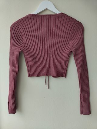 Chaqueta Zara canalé morada - Talla S