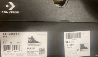 Converse Chuck Taylor negras - 38