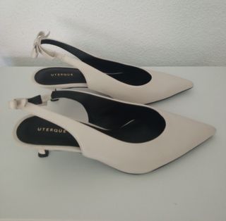 ZAPATOS DE SALÒN UTERQÜE, BLANCO ROTO