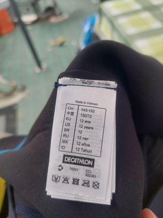 Neopreno niño Decathlon 12 años.