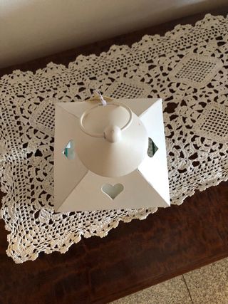 Lanterna portacandele bianca in metallo