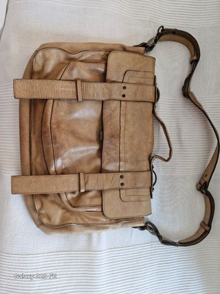 Bolso piel marrón - Gran capacidad