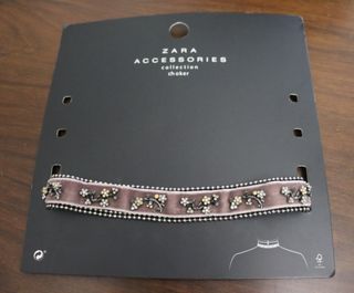 Gargantilla/Collar Zara -granate y plata