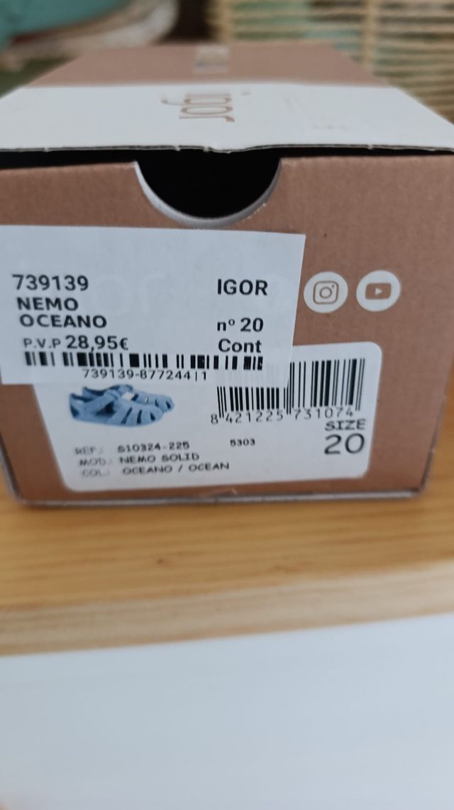 Sandalias Igor Nemo niño talla 20 - Azul