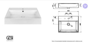 Lavabo in appoggio + Miscelatore Gessi Manzoni  