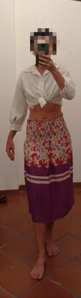 Gonna estiva floreale viola tg S