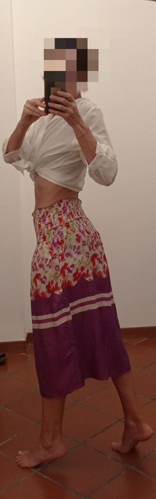 Gonna estiva floreale viola tg S