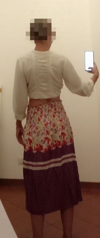 Gonna estiva floreale viola tg S