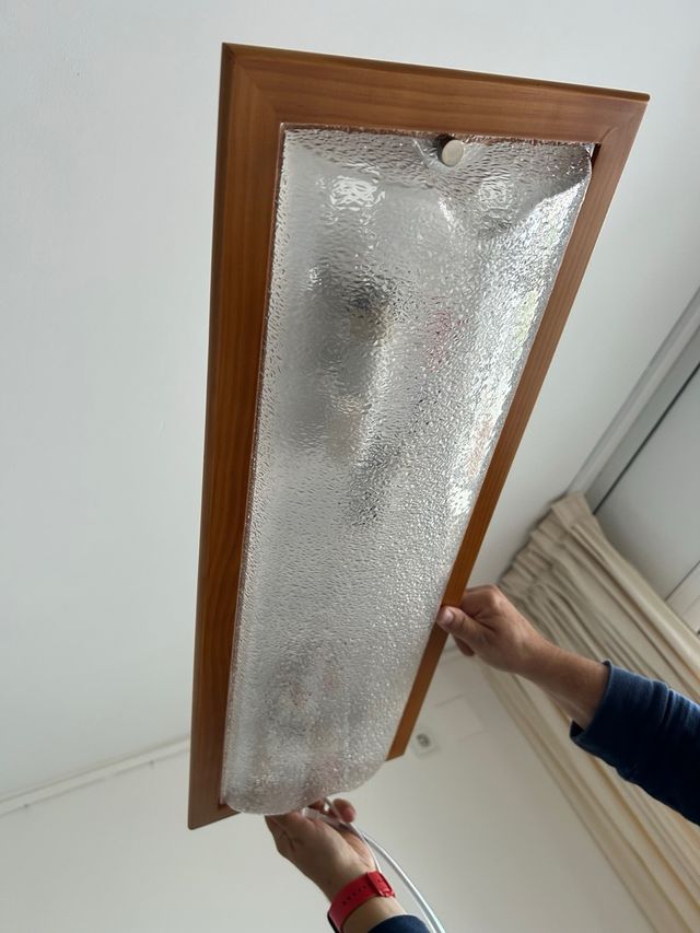 Lampara de pared - Madera y cristal