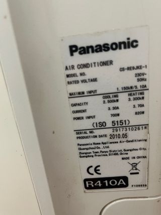 Aire acondicionado Panasonic Inverter