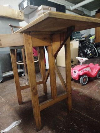 Mesa plegable antigua de madera