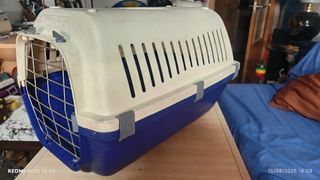 Transportín Mascotas Azul-Blanco
