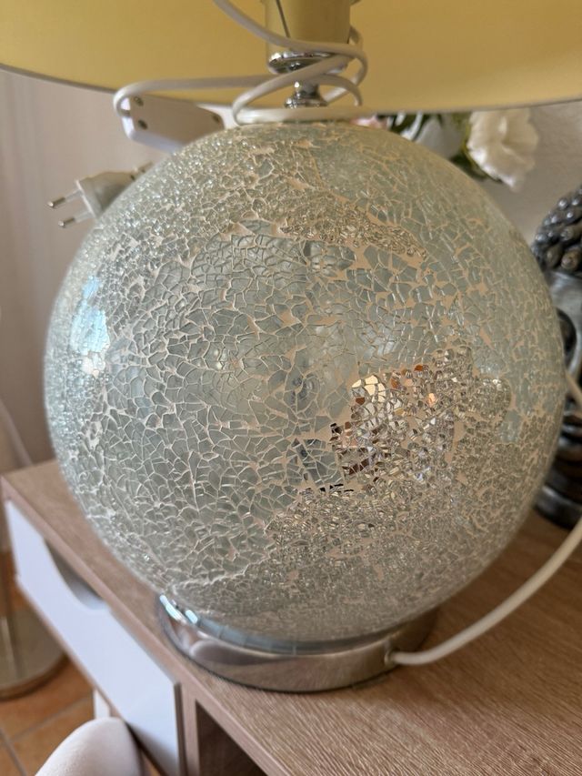 Lámpara mesa mosaico plata