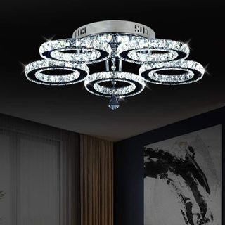 Lámpara de cristal 5 cabezas led moderna vintage