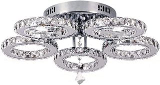 Lámpara de cristal 5 cabezas led moderna vintage