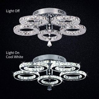 Lámpara de cristal 5 cabezas led moderna vintage