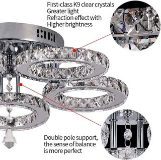 Lámpara de cristal 5 cabezas led moderna vintage