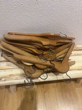 14 Perchas Madera Vintage