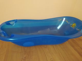 Bañera bebé azul plástico rígido, bañerita.