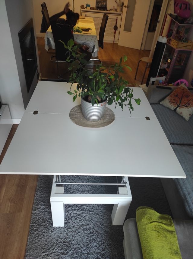 Mesa de centro, de color blanco, multifuncional